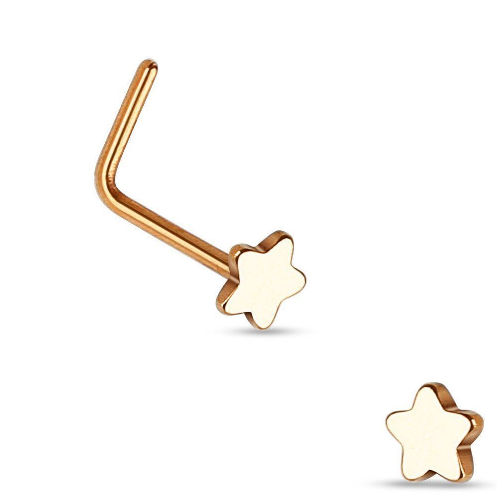 Star Top 316l Surgical Steel L Bend Nose Ring